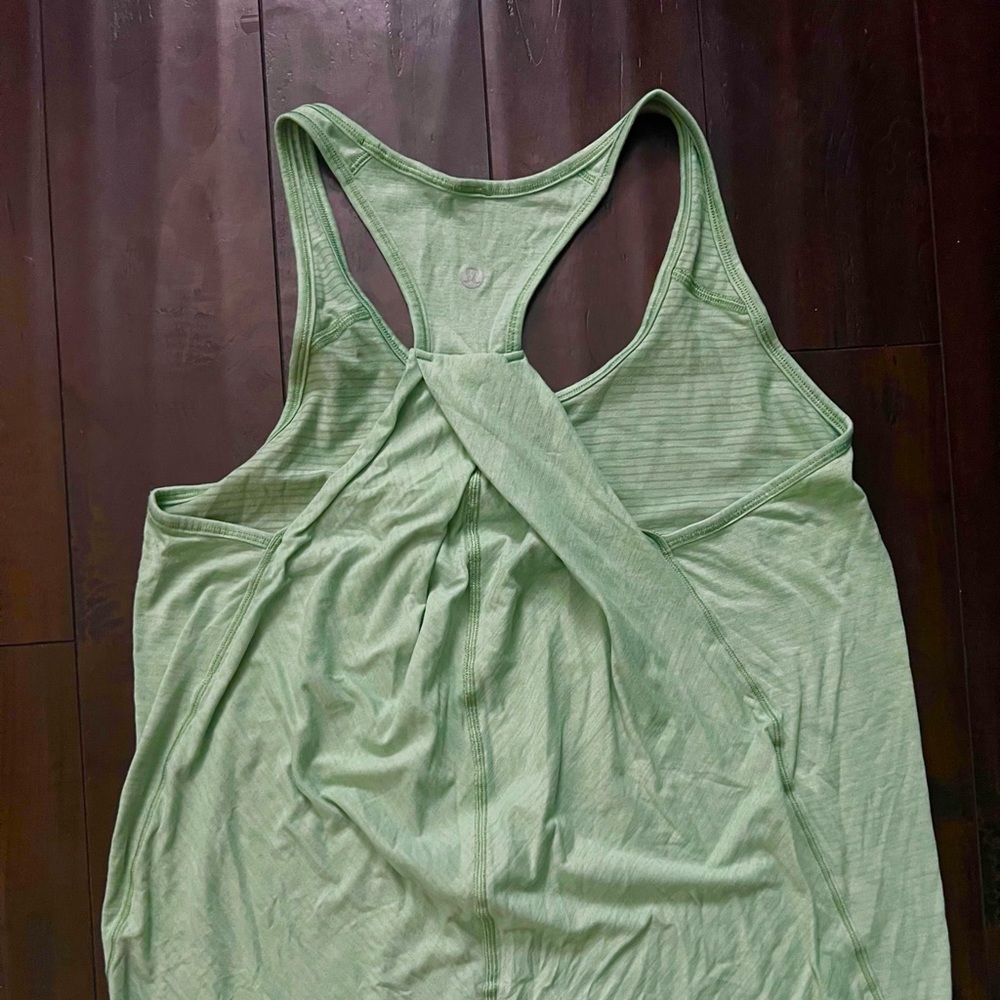 Lululemon Pleated Racerback Mint Striped Tank